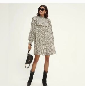 Scotch-Soda White Black Dress LONG SLEEVE XS